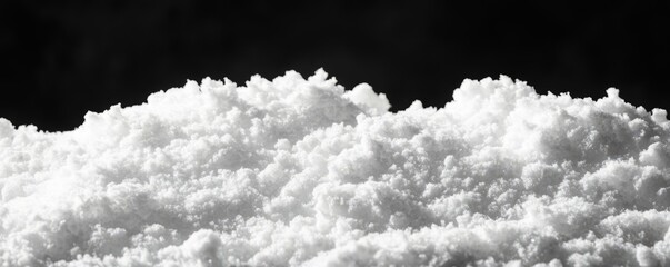 Wall Mural - Black background with a fluffy white snow pile.