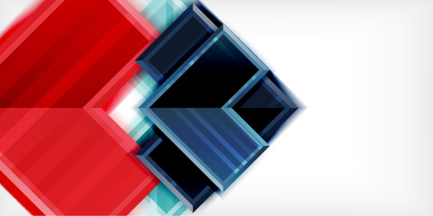 Poster - Arrow symbols created with 3d effects and line texture geometric abstract background