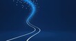 © StyleMuse - Curving road illuminated by glowing stars against dark blue background