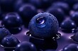 © Space Priest - Close-up of fresh blueberries with water droplets on a glossy surface