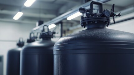 Wall Mural - Close-Up of Water Filtration Equipment in Facility