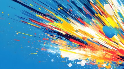Wall Mural - abstract colorful strokes dynamic artistic expression