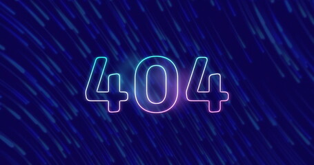 Aufkleber - image of 404 neon text over light trails on dark background
