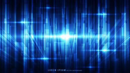 Wall Mural - modern futuristic geometric abstract background featuring translucent vertical glowing blue rays