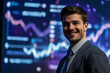 © song - Confident Financial Product Manager Standing in Front of Data Screen