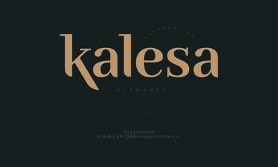 Poster - Kalesa typography beauty fashion elegant minimalist serif italic fonts decorative wedding vintage retro logos. Minimal luxury font alphabet logo. Vector illustration