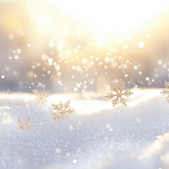 Wall Mural - a close-up view of delicate snowflakes on a bright background, perfect for winter or holiday themed 