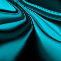 Leinwandbilder - Abstract swirling pattern with a dark teal color scheme, resembling flowing liquid or draped fabric with metallic sheen.