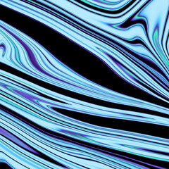 Leinwandbilder - Abstract wavy pattern with a dark background and vibrant blue and purple lines, resembling flowing liquid or draped fabric.