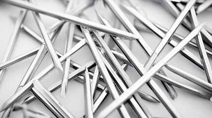 Poster - Metal rods creating abstract shapes on white background