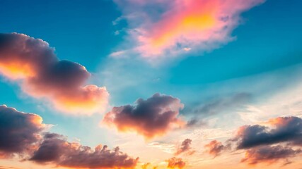 Wall Mural - Colorful sunset sky with clouds