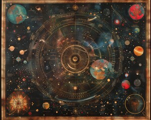 Wall Mural - celestial chart: a mystical cosmos