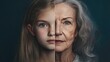 © Natchooda - A portrait split between a young girl and a mature woman, representing the evolution of aging, skincare, and the contrast of youth and age, with copy space.