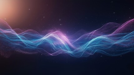 Wall Mural - A colorful wave of light is shown in the sky