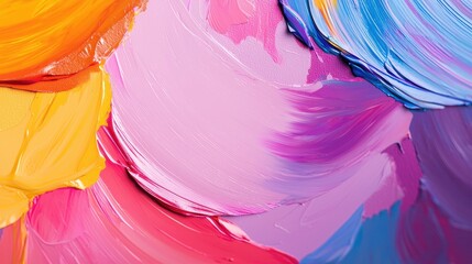 Poster - Vibrant Abstract Painting Texture with Swirls of Colorful Paint for Artistic Backgrounds