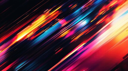 Poster - Vibrant Digital Art Mockup with Glowing Strands and Dynamic Color Movement in Presentation
