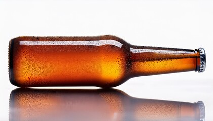 Beer bottle on isolated white background