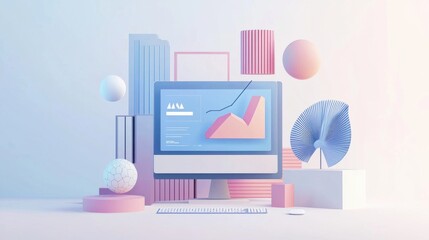 Poster - Modern Digital Setup with Sharp Visuals for Clean Aesthetic and Analytical Presentation
