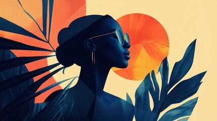 Poster - Vibrant Mockup Design Featuring Bold Colors and Clean Graphics with a Sophisticated Silhouette