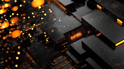 Poster - Polished Digital Creative Mockup Featuring Textures and Vibrant Particle Effects in Abstract Design