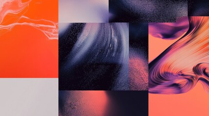 Poster - Abstract Digital Mockup Featuring Polished Textures and Creative Designs in Vibrant Colors