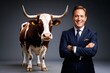 © Michael - Chic Bull as Corporate Spokesperson Showcasing Authority and Humor