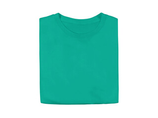 Wall Mural - heather seafoam green colour blank fashion folded tee front mockup template