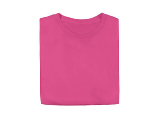 Wall Mural - heather heliconia pink colour blank fashion folded tee front mockup template