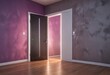 © Maneerat - door with a colorful light in the background of a room, interior lighting, colorful light, blurred room