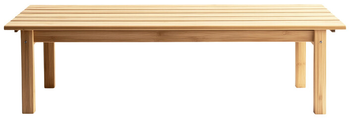 Empty wooden table isolated on transparent background