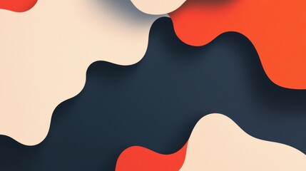 Poster - Minimalistic Colorful Abstract Background with Soft Curves and Waves for Modern Showcase