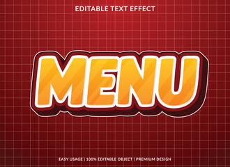 Poster - menu text effect template design with modern and abstract style use for business logo and brand