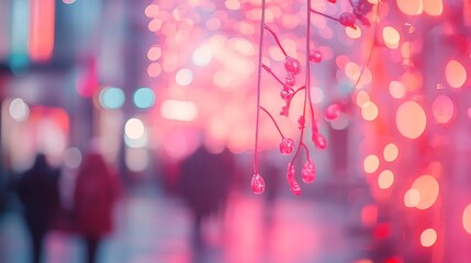 Poster - Bokeh lights in the city at night. Blurred background. - Generated AI
