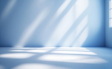 Aufkleber - Minimalist Light Blue Background for Product Showcase with Natural Light and Soft Shadows