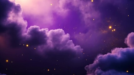 Wall Mural - Purple and pink clouds in a night