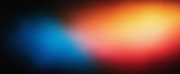 Poster - Vibrant Color Gradient Abstract Background with Grainy Texture in Blue Red Yellow Orange