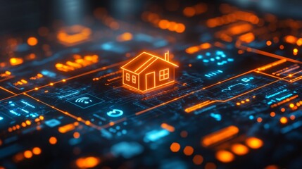 Poster - Holographic control panel showcases smart home features and connectivity options