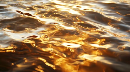 Poster - beautiful golden reflections on water surface during sunset creating a tranquil atmosphere