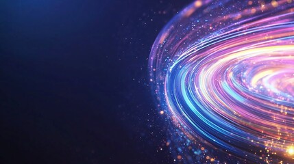 Poster - colorful swirling lights create a mesmerizing effect in a dark background at night