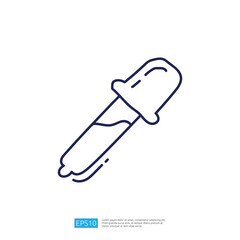Poster - A simple line drawing of a dropper filled with liquid, commonly used in scientific and medical contexts for precise measurement and dispensing.