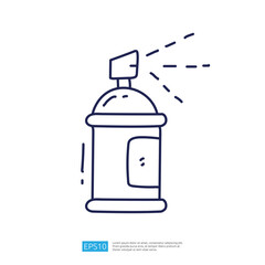 Poster - A simple line drawing of a spray can with a nozzle, commonly used for paint or aerosol products, depicting the act of spraying.