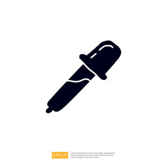 Poster - The image features a simple silhouette of a dropper, commonly used in laboratories or kitchens for dispensing liquids with precision.