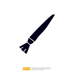 Poster - A simple silhouette of a paintbrush, symbolizing creativity and artistic expression.