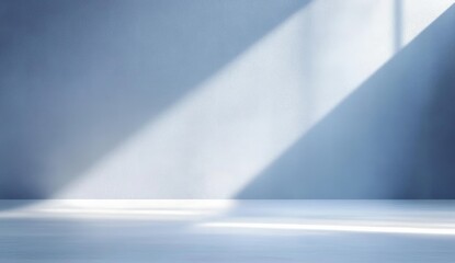 Aufkleber - Minimalist Light Blue Wall Background for Modern Product Display with Soft Shadows and Clean Aesthetic
