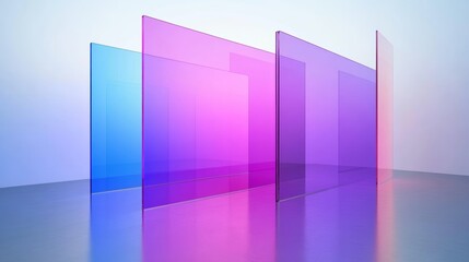 Leinwandbilder - Abstract Glass Panels in Gradients Minimalist Geometric Design Modern Aesthetic