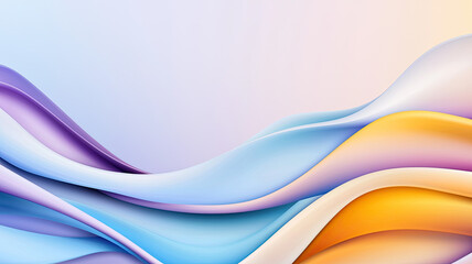 Poster - Smooth flowing waves in vibrant colors create serene background