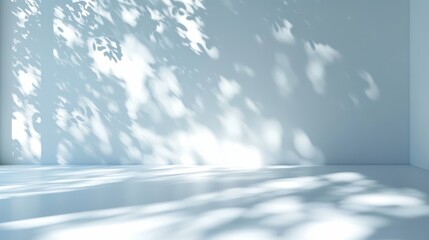 Aufkleber - Serene Light and Shadow Patterns on Smooth White Wall for Minimalist Aesthetic