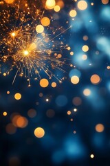 Poster - Sparkling Fireworks Abstract Background with Bokeh Effects for New Year Celebration