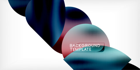 Aufkleber - Color geometric shapes background shadow circles