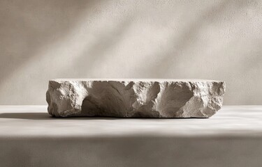 Leinwandbilder - Natural Stone Block Display Minimalist Background Product Showcase